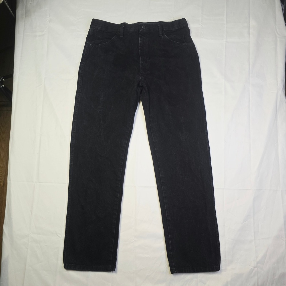 Rustler Men's Regular Fit‎ Denim Jeans 36x32 Black Straight Leg Cotton T10
